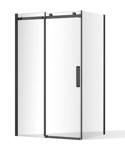 OBZD2 Black 120 cm tolóajtós zuhanyajtó oldalfallal