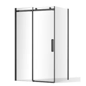 Sanipro OBZD2 + OBZB Black 140x90 cm tolóajtós zuhanykabin