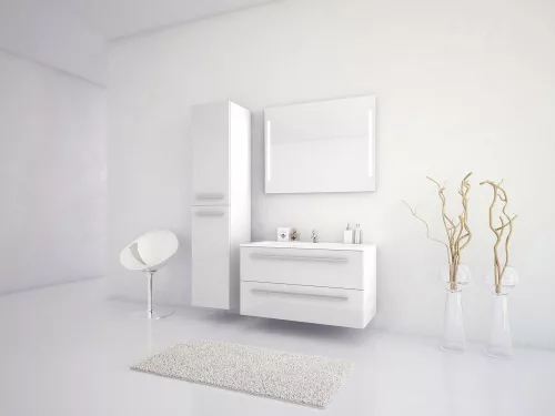 Libato 90 LED tükrös fürdőszobabútor, fehér