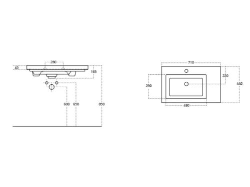 Isik 70x45 cm mosdó méretei