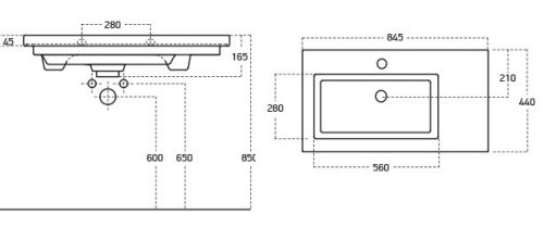 Isik 85x44 cm mosdó méretei