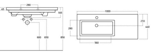 Isik 100x44 cm mosdó méretei