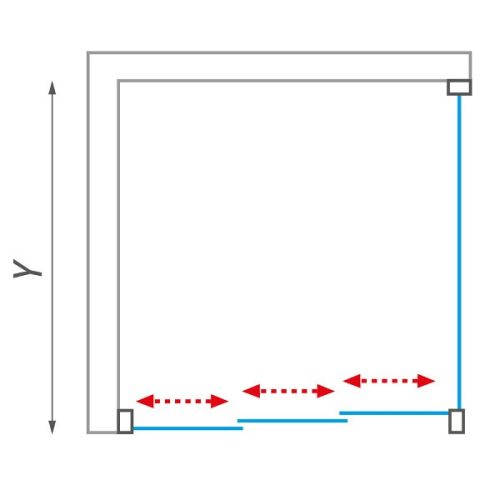 Roltechnik PD3N+LLBD 100x70 tolóajtós zuhanykabin
