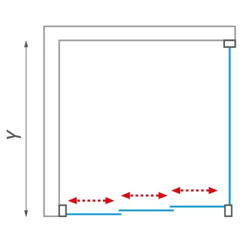 Roltechnik PD3N+LLBD 100x70 tolóajtós zuhanykabin