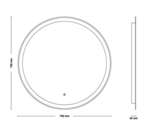 Sevilla III. 75 cm kerek tükör LED világítással