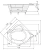 Sirius 130x130 sarok akrilkád méretei