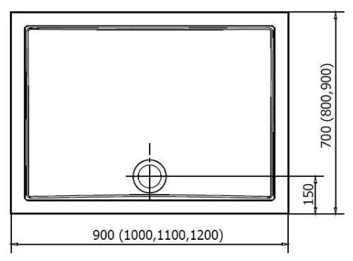 Karia 120x90 téglalap öntött márvány zuhanytálca méretei