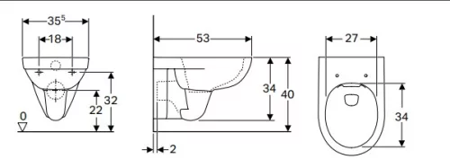 Selnova Rimless fali WC csésze méretei