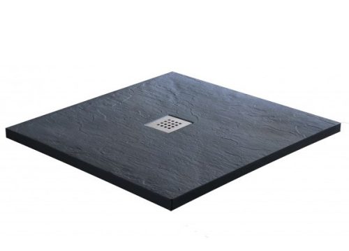 Kreta 90x90 cm szögletes öntött márvány zuhanytálca sötétszürke