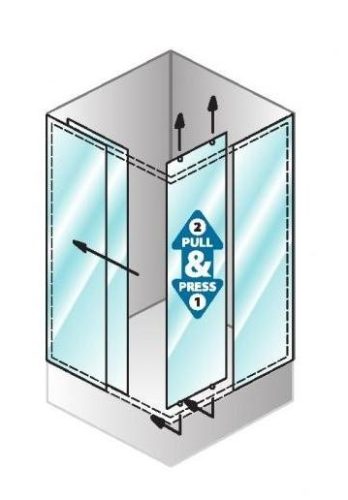 SQ Line TKK 80x80 szögletes zuhanykabin rajz