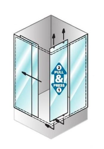 SQ-Line TKK 90x100 szögletes zuhanykabin rajz