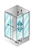 SQ-Line TKK 70x70 szögletes zuhanykabin rajz