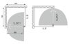 LLDO1 + LLB 80x75 szögletes zuhanykabin rajz