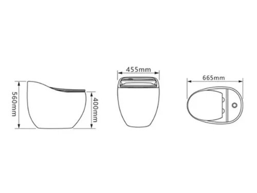 Lavita Silia Black Rimless monoblokkos WC