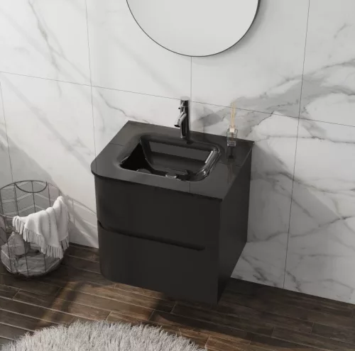 Lavita Atlanta Black 60 cm alsóbútor mosdóval