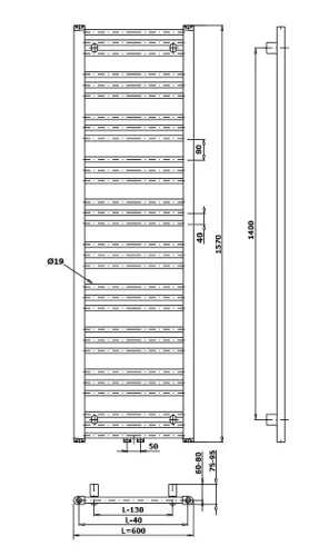 Bruckner Albrecht 600x1570 fürdőszobai radiátor