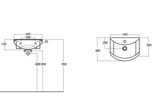 Zenon 45x41 cm mosdó méretei