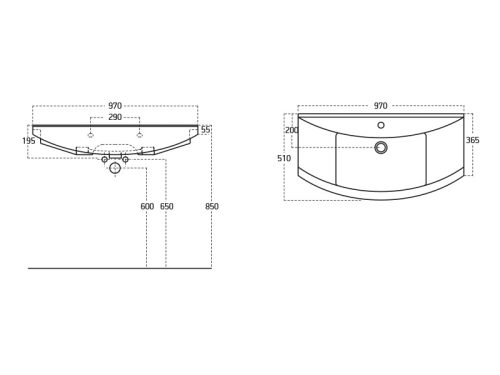 Sanovit Zenon 95x51 cm mosdó