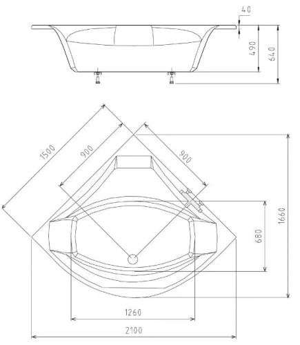 Rosana 150x150 sarok akrilkád méretei