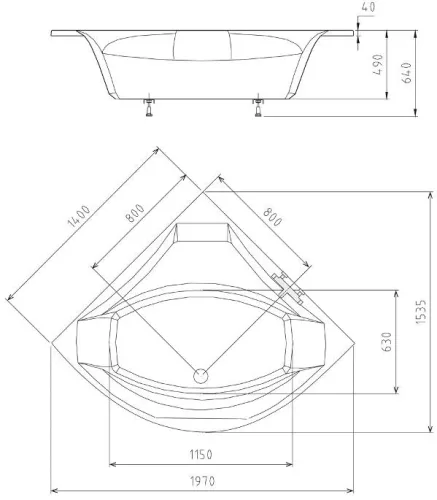 Rosana 140x140 sarok akrilkád méretei