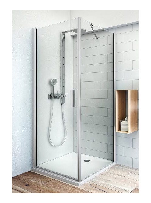 TB+TCO1 90x80 szögletes nyílóajtós zuhanykabin átlátszó