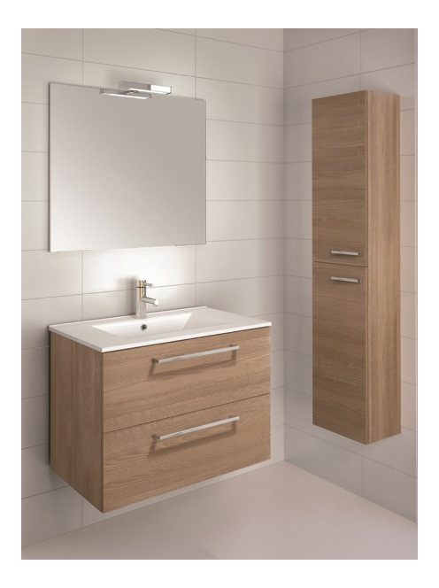 Easy 80 cm fali fürdőszobabútor Kyra mosdóval, tükörrel, fali szekrénnyel