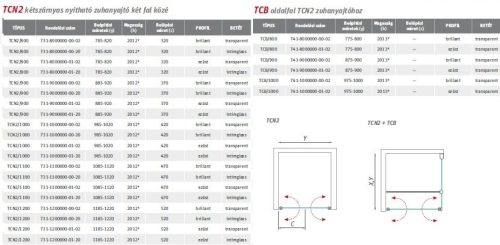 Roltechnik TCN2 90 nyíló ajtós zuhanyajtó