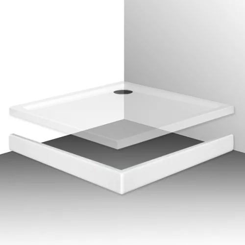 Flat Kvadro 100 szögletes zuhanytálca előlap