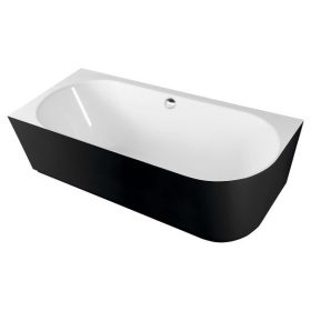Sussi L 150x70 cm szabadon álló öntött márvány kád fekete/fehér balos