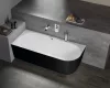 Sussi L 150x70 cm szabadon álló öntött márvány kád fekete/fehér balos