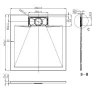 Sanotechnik SMC 80x80 cm méretre vágható zuhanytálca fekete