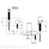 Athena fali bidet csaptelep 8566 méretei
