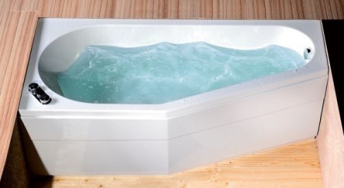 Tigra 170x80 aszimmetrikus akrilkád, balos beépítve