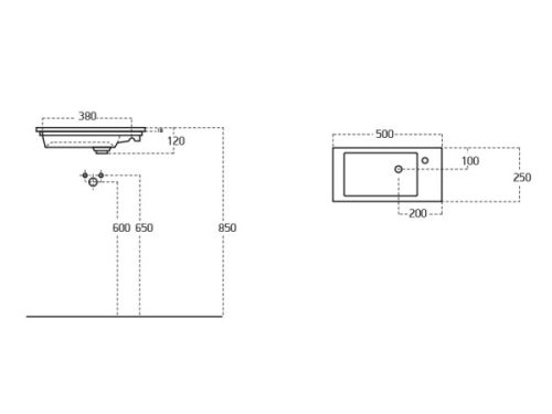 Atria 50x27 cm kézmosó méretei