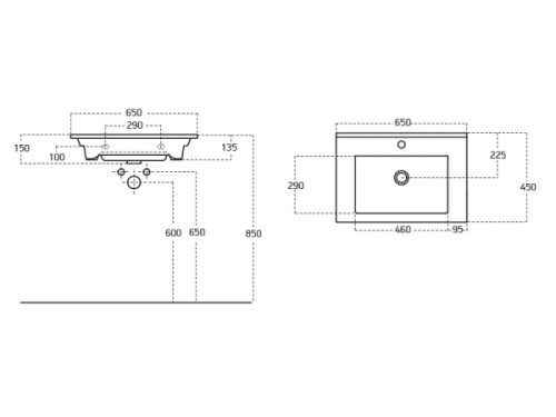 Atria 65x47 cm mosdó méretei