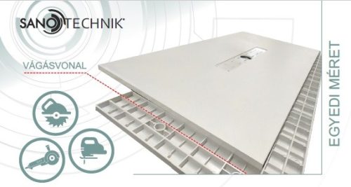 Sanotechnik SMC 90x90 cm méretre vágható zuhanytálca
