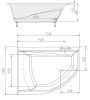 Tandem 170x130 aszimmetrikus akrilkád, jobbos méretei