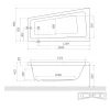 Eva Side 150x80 aszimmetrikus akrilkád méretei