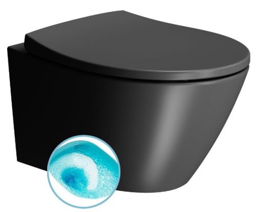 Sapho GSI Modo Swirflush fali WC ExtraGlaze matt fekete