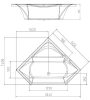 Floss 145x145 sarok akrilkád méretei