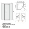 Sanplast PKDJA/TX5b 90x90 ötszögletű zuhanykabin