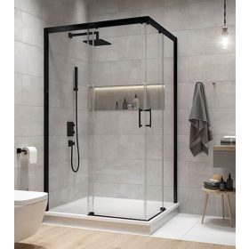 Sanplast KN/FreeZone Black 100x90 szögletes zuhanykabin