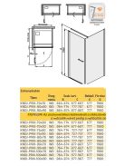 KNDJ/PRIII 70x70 szögletes nyíló ajtós zuhanykabin méretei