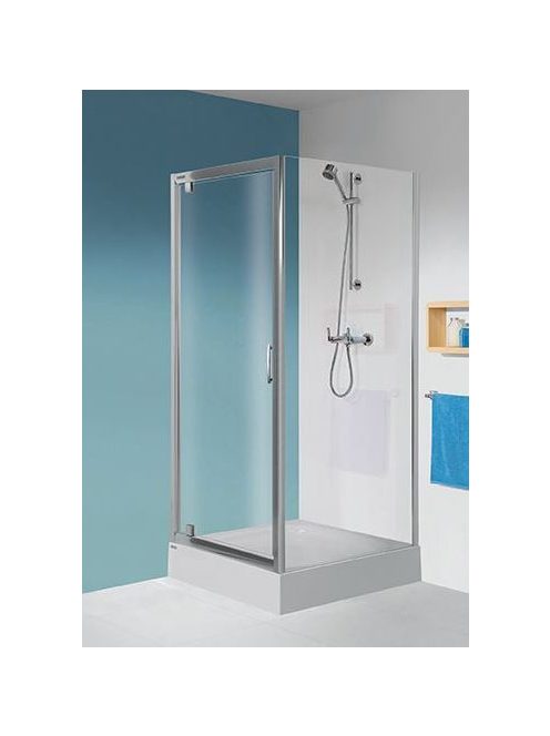 DJ/TX5b-100+SS0/TX5b-75 szögletes, nyíló ajtós zuhanykabin elölnézet