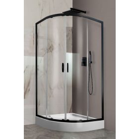  Sanplast KP4-kpl/FRIS-b-90-S 90x90 íves zuhanykabin tálcával fekete