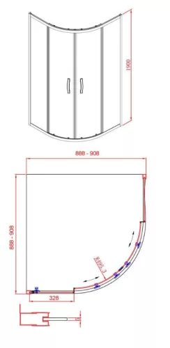 Gelco Sigma 90x90 íves zuhanykabin + öntött márvány tálca méretei