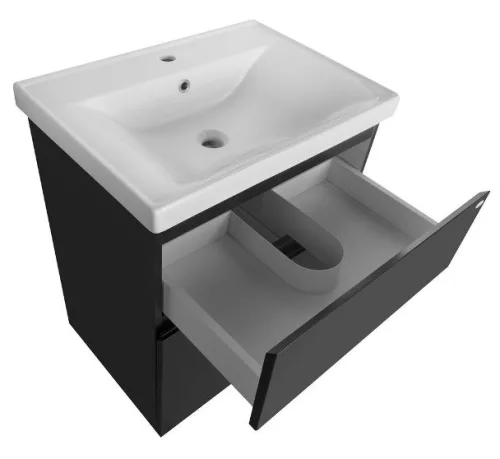 Aqualine  Altair 65 cm alsóbútor mosdóval matt fekete