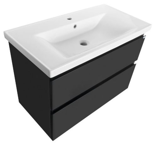 Aqualine Altair 90 cm alsóbútor mosdóval matt fekete