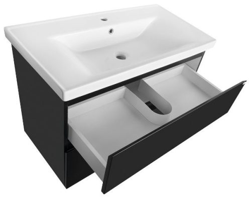 Aqualine Altair 90 cm alsóbútor mosdóval matt fekete