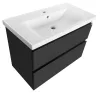 Aqualine Altair 90 cm alsóbútor mosdóval matt fekete